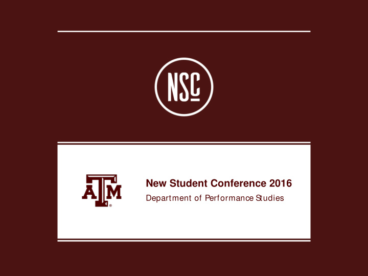 new student conference 2016