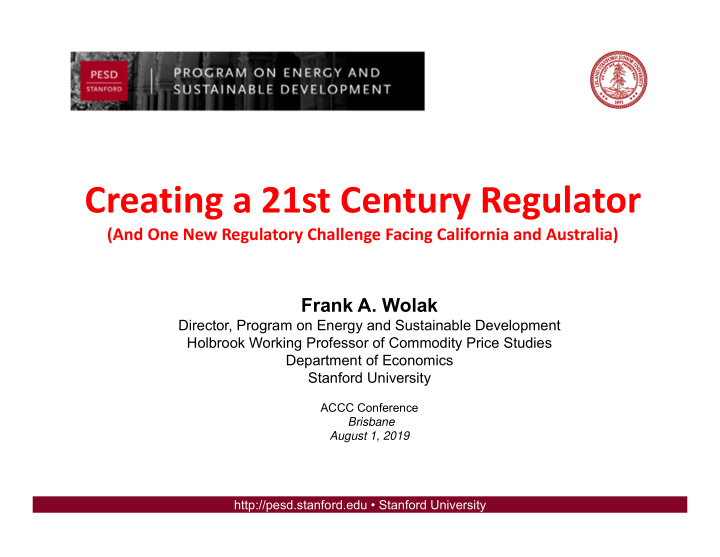 creating a 21st century regulator