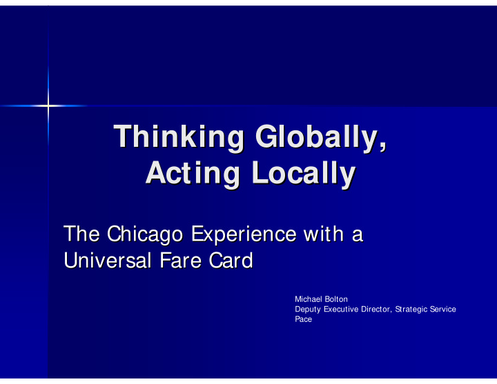 thinking globally thinking globally acting locally acting