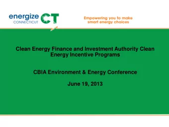 June 19, 2013  Agenda  What is CEFIA  Examples of Program and Project Investment