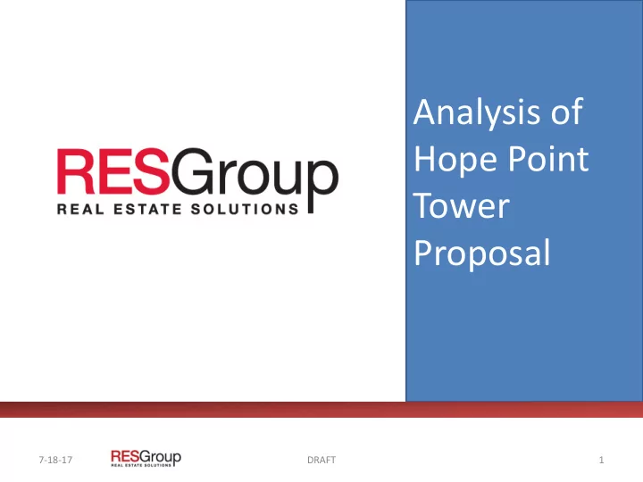 analysis of hope point tower proposal