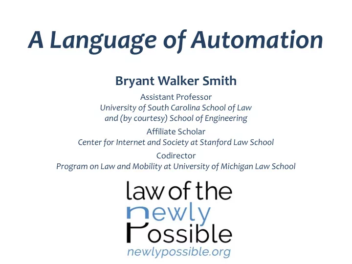a language of automation