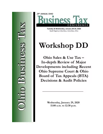 Biographical Information  Allan R. Thompson, Manager - Corporate Taxes, AK Steel  9227 Centre