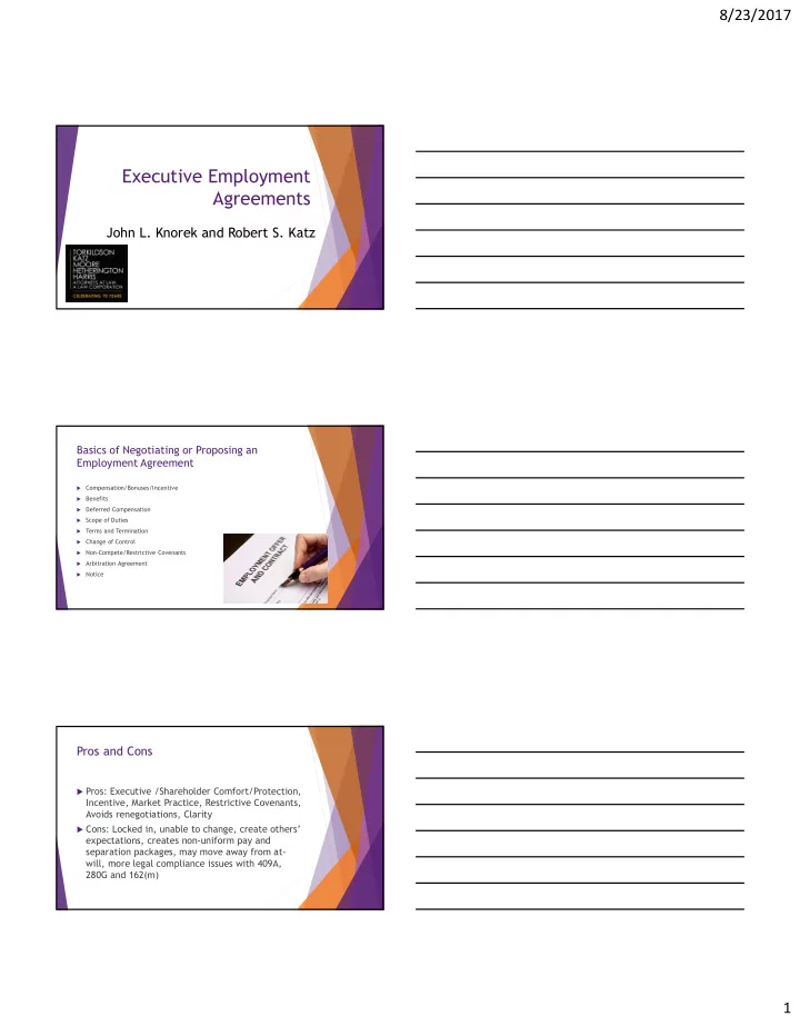 executive employment agreements