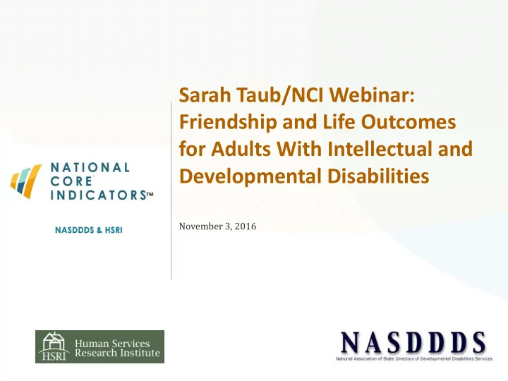 sarah taub nci webinar