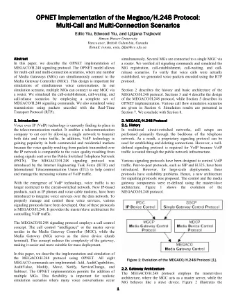 OPNET Implementation of  OPNET Implementation of  OPNET Implementation of  OPNET Implementation of