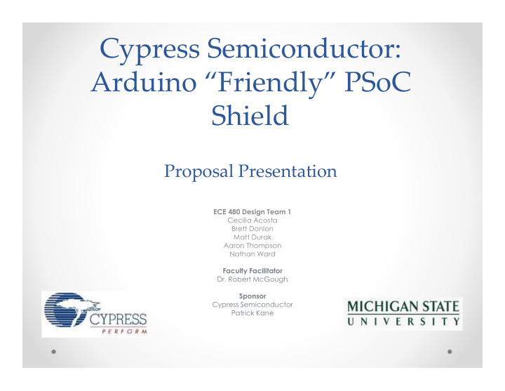 cypress semiconductor arduino friendly psoc shield