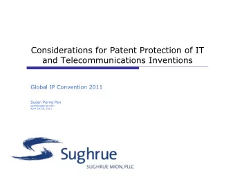 Considerations for Patent Protection of IT  and Telecommunications Inventions  Global IP Convention