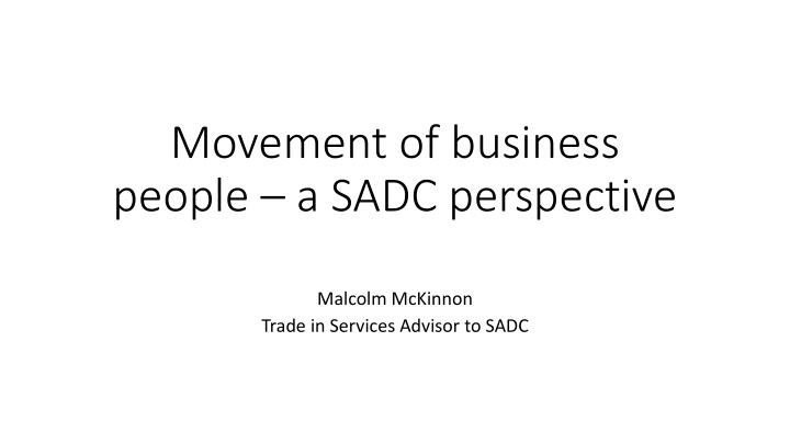 movement of business people a sadc perspective