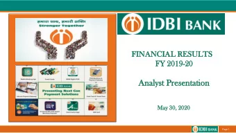 An  Analyst  lyst Presenta  resentation  tion  May 30  Ma  30, 20  2020  20  Page 1  Content