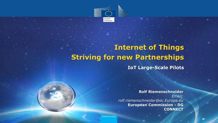 internet of things striving for new partnerships