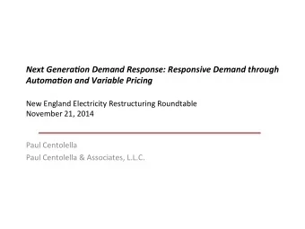 New  England  Electricity  Restructuring  Roundtable    November  21,