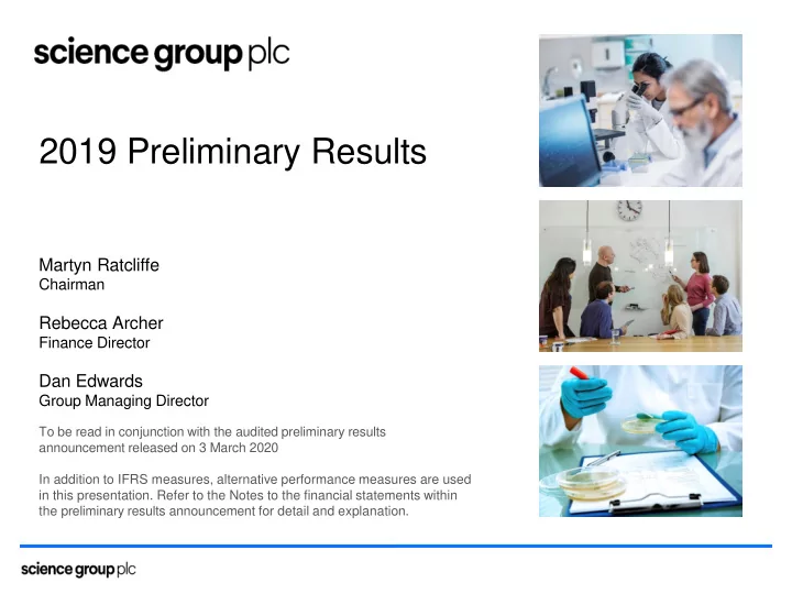 2019 preliminary results