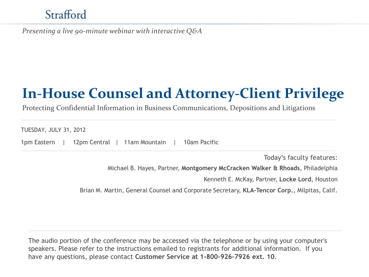 in house counsel and attorney client privilege protecting