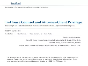 In-House Counsel and Attorney-Client Privilege  Protecting Confidential Information in Business