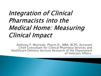 Chief Consultant for Clinical Pharmacy Services and  Healthcare Delivery Services Research of the
