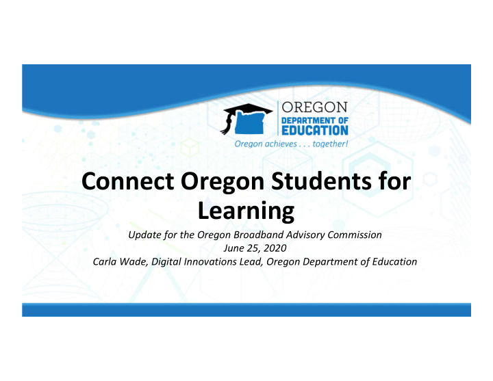 connect oregon students for learning