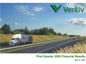 First Quarter 2020 Financial Results  May 6, 2020  Tom Morabito  Director of Investor Relations  2