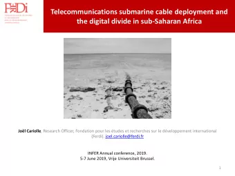 Telecommunications submarine cable deployment and the digital divide in sub-Saharan Africa Jol