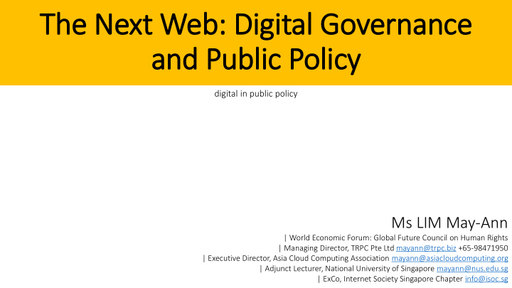 the next web digital governance