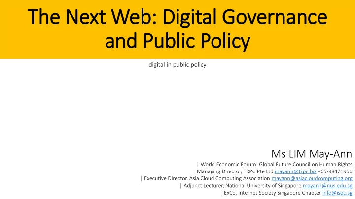 the next web digital governance