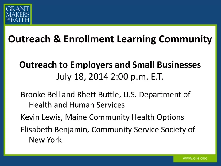 outreach amp enrollment learning community