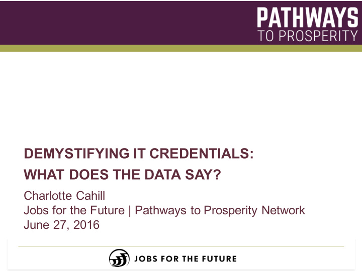 demystifying it credentials what does the data say