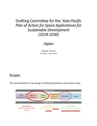 Sustainable Development  (2018-2030)  Japan  Bangkok, Thailand  31 May - 1 June 2018  1  Scope: