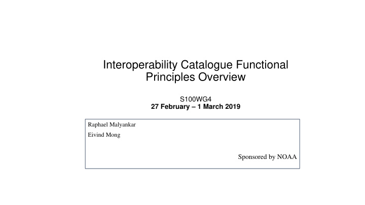interoperability catalogue functional principles overview