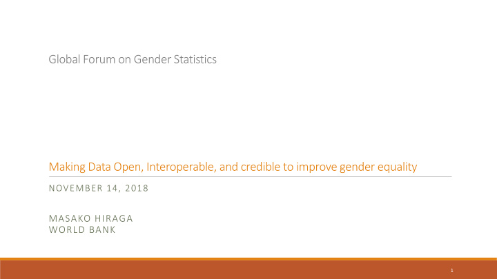 global forum on gender statistics