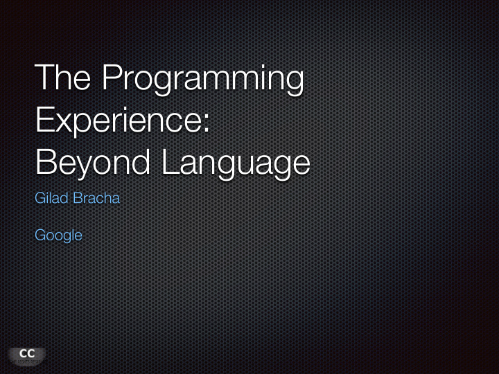 the programming experience beyond language