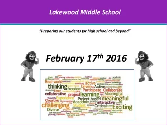 February 17 th 2016  Preparing Students For High School February 2016    Meetings with