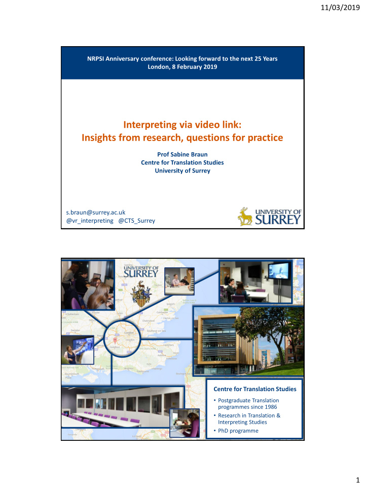 interpreting via video link insights from research