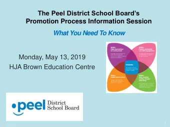 What You Need To Know  Monday, May 13, 2019  HJA Brown Education Centre  1  We are on the