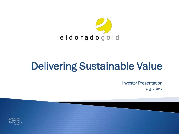 de deli livering ering sustainable stainable val alue ue