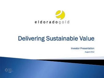 De  Deli  livering  ering Sustainable  stainable Val  alue  ue  Invest  estor Presen  enta  tati