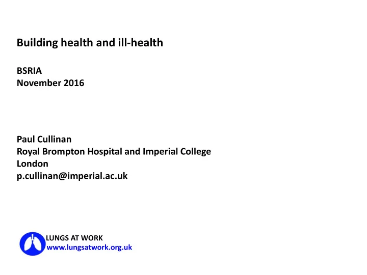 bsria november 2016 paul cullinan royal brompton hospital