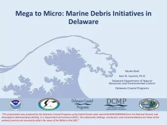 Mega to Micro: Marine Debris Initiatives in Delaware  Nicole Rodi  Kari St. Laurent, Ph.D  Delaware