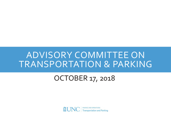 advisory committee on transportation parking