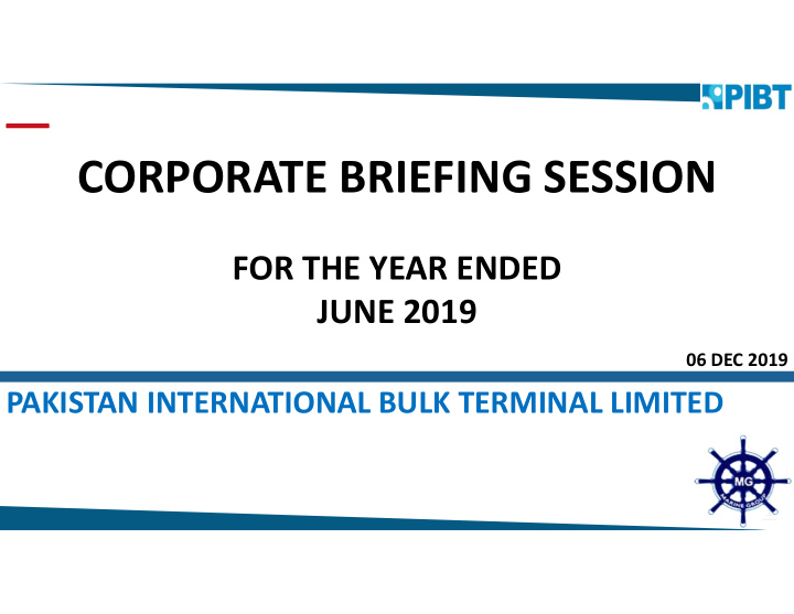 corporate briefing session