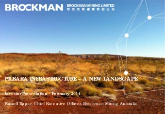 PIL  BARA INF  RAST  RUCT  URE   A NE  W L  ANDSCAPE  PIL  BARA INF  RAST  RUCT  URE   A NE