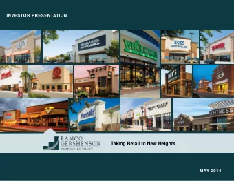 Taking Retail to New Heights  MAY 2014 Table of Contents  A. Corporate Overview, Goals, and Growth