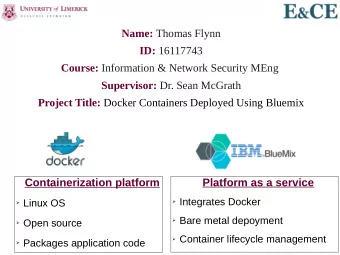 Name: Thomas Flynn ID: 16117743 Course: Information &amp; Network Security MEng Supervisor: Dr.