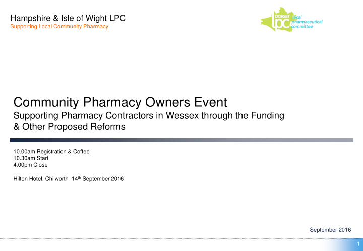community pharmacy owners event
