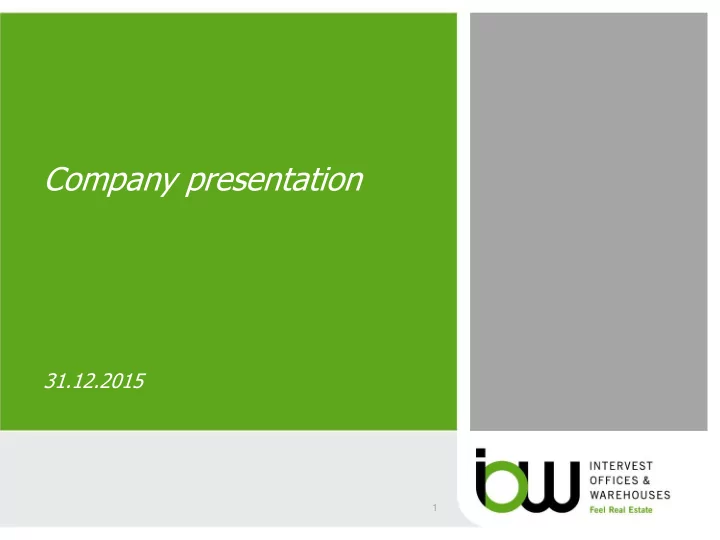 company presentation