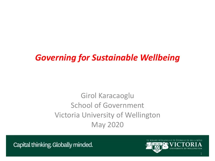 governing for sustainable wellbeing