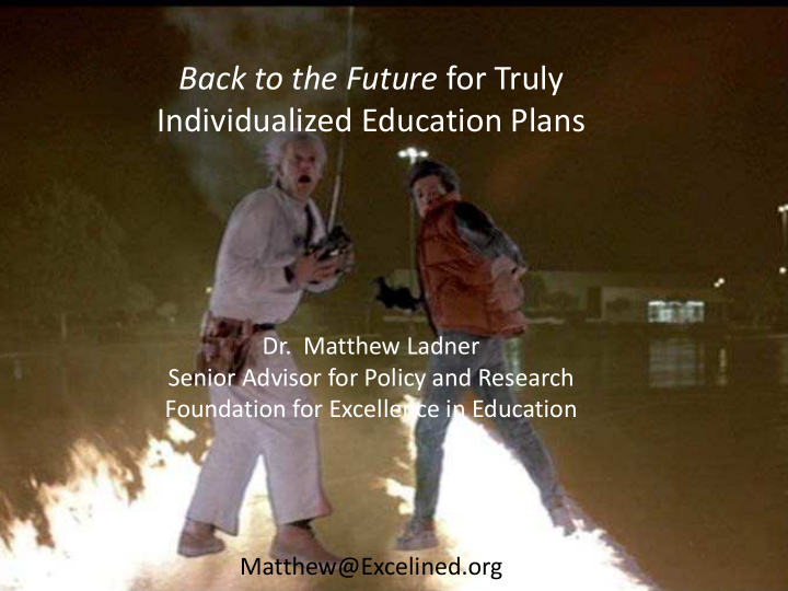 back to the future for truly individualized education
