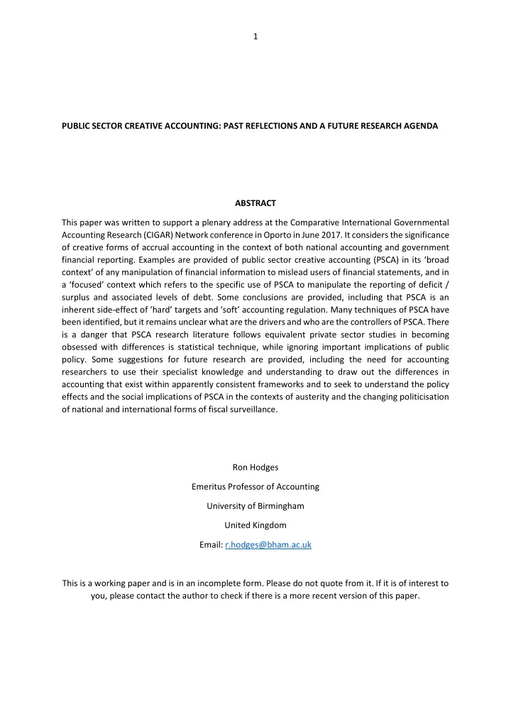 1 public sector creative accounting past reflections and