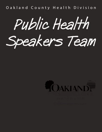 O a k l a n d  C o u n t y  H e a l t h  D i v i s i o n  Public Health improves community health