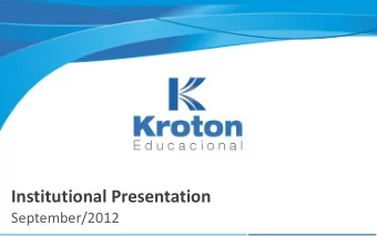Institutional Presentation  September/2012 Overview of Brazils education sector  1. Most of